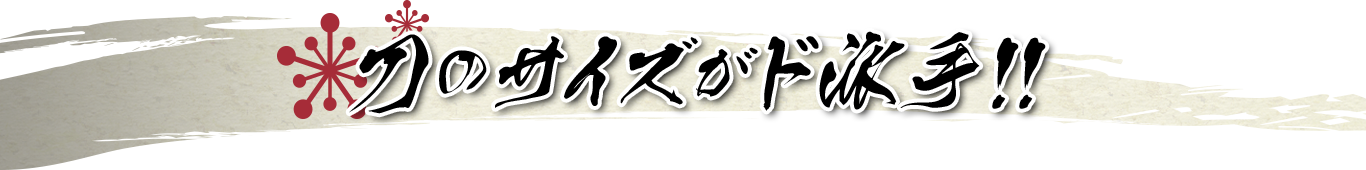 刀のサイズがド派手!!